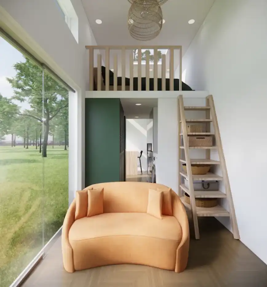 Micro maison lumineuse mezzanine